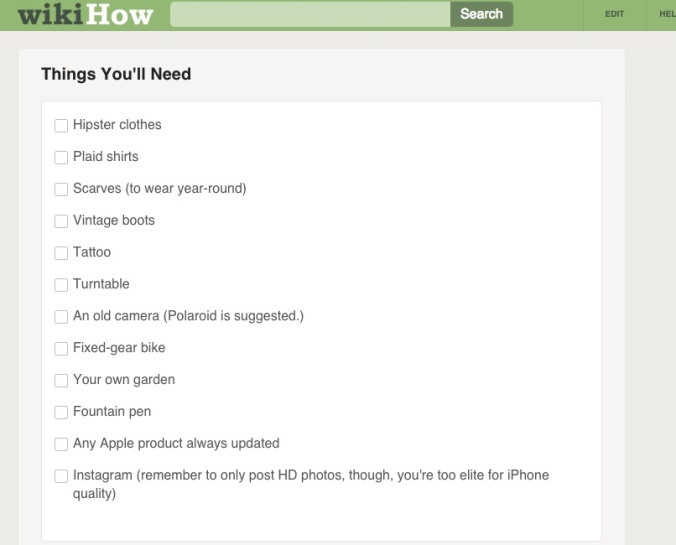Being a hipster Wikihow